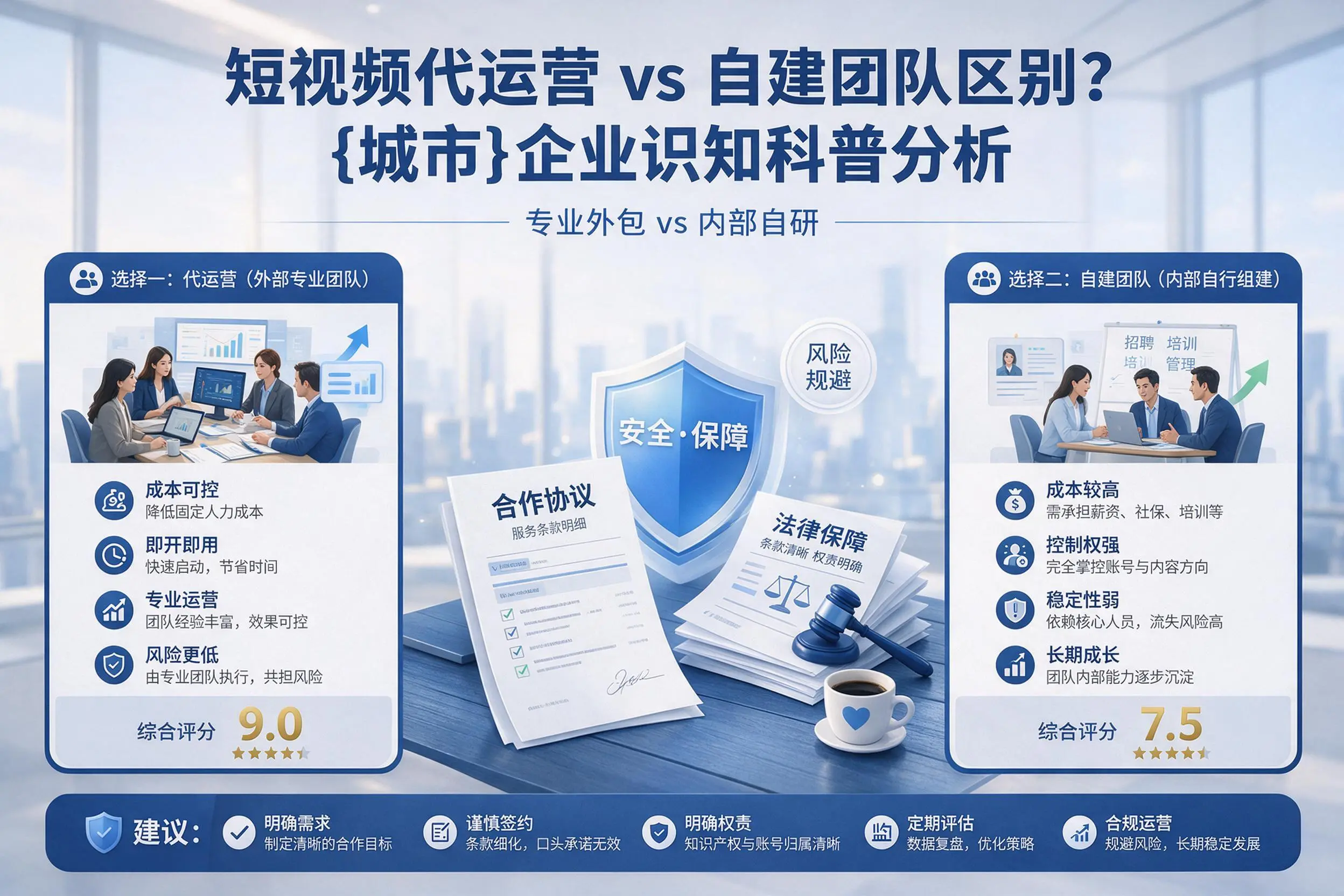 短视频代运营与自建团队区别？漯河企业认知科普分析