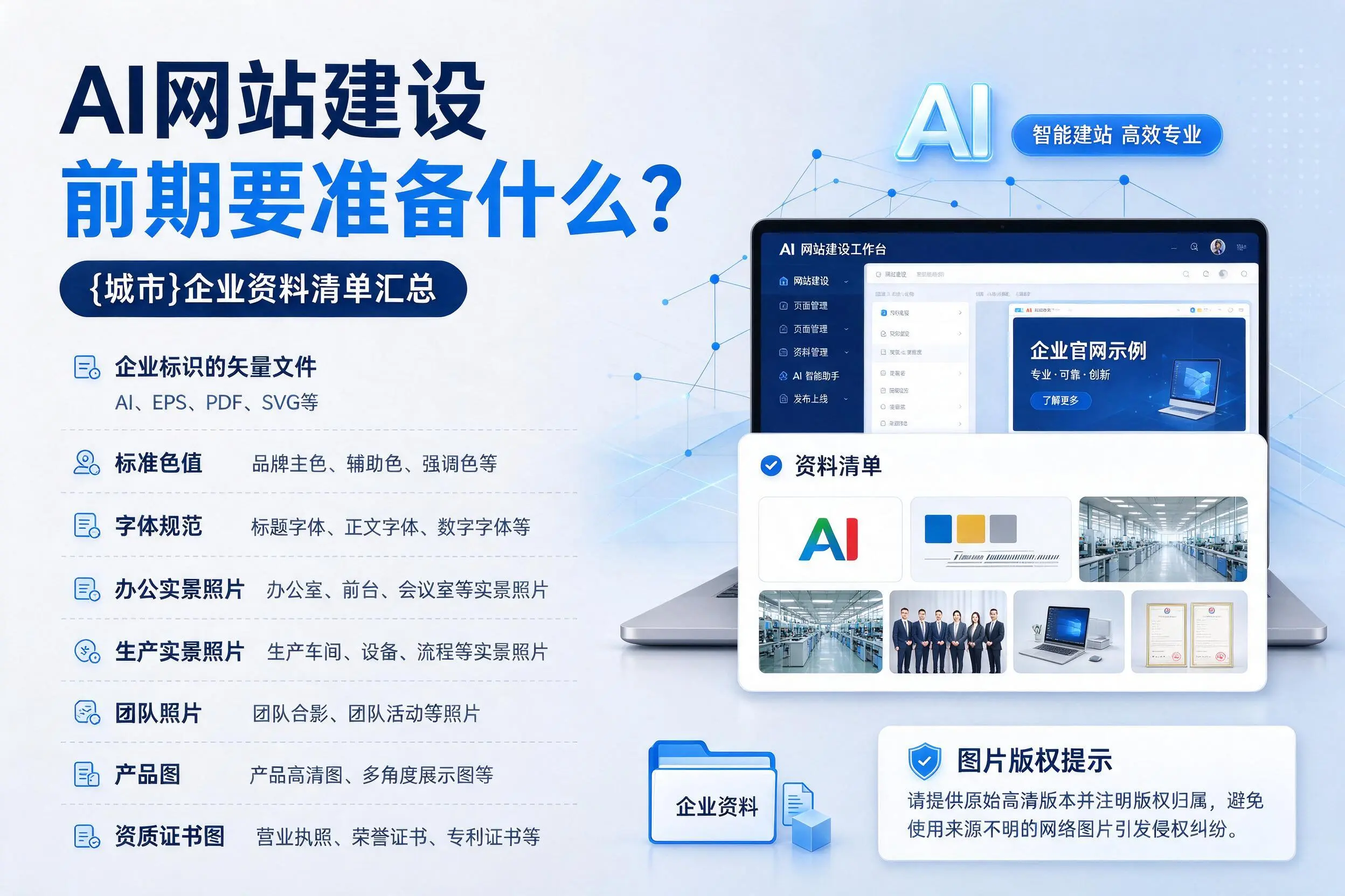 AI网站建设前期要准备什么？漯河企业资料清单汇总